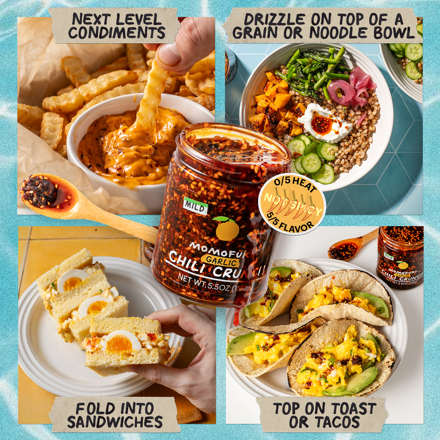 Mild Garlic Chili Crunch 4-Pack - Essential Set